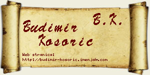 Budimir Kosorić vizit kartica